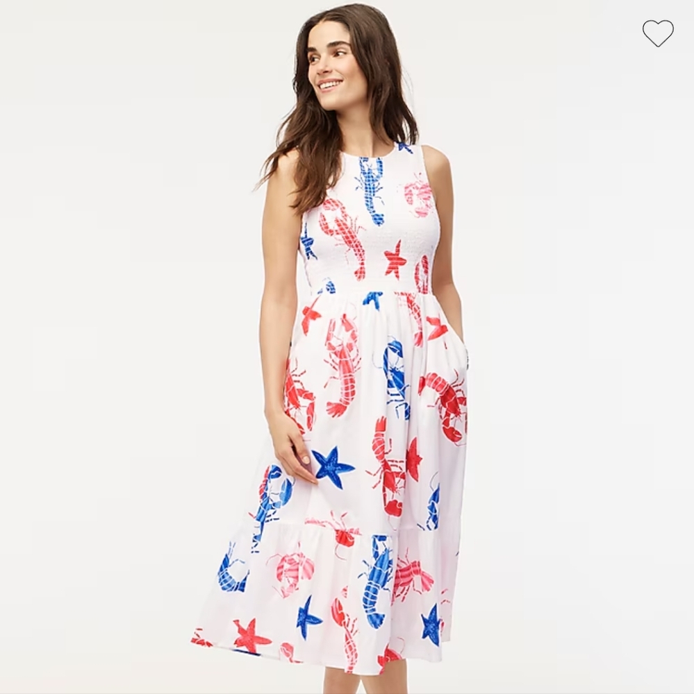 Smocked cotton dress NWT